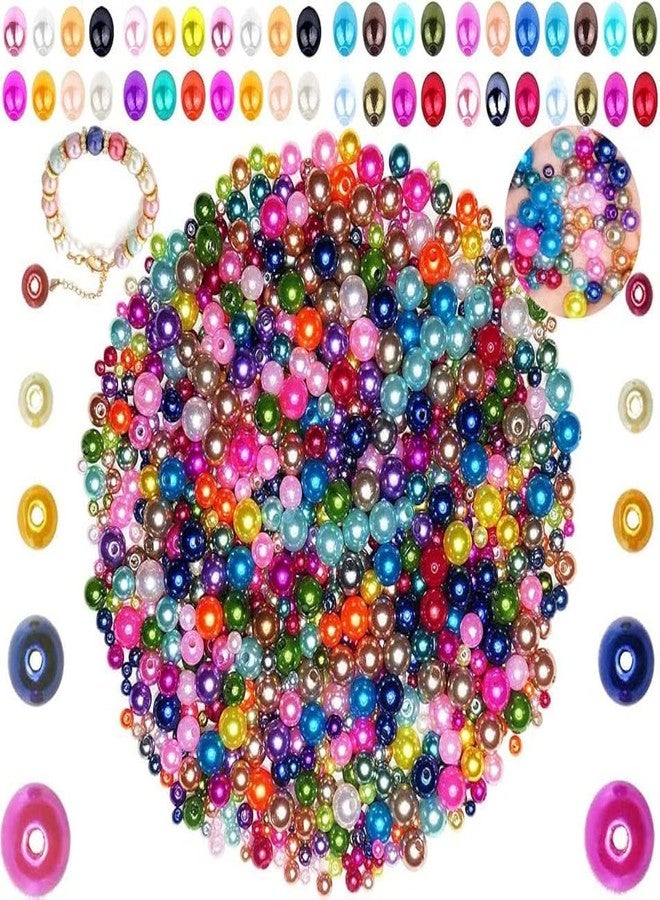 DIY Crafts 500 Pcs, Random Sizes, Plastic Pearl Beads, Craft Pearls with Holes Bulk Round Mixed Color and Size Beads for Bracelets and Jewelry Making, 4-10MM A(500 Pcs, Random Sizes) - Image 1